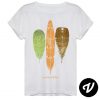 Camisetas Plumas verde-marron