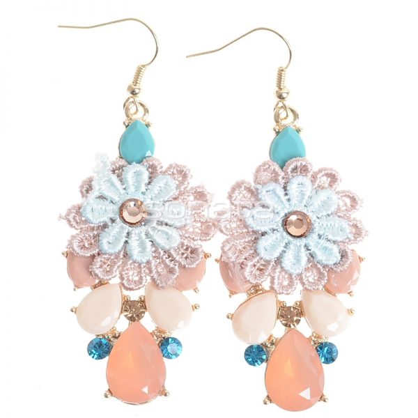 Pendientes flor artesana