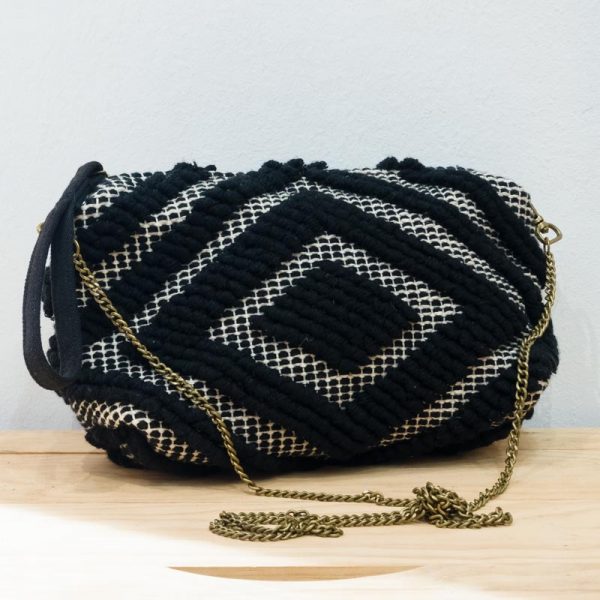 Bolso tejido negro