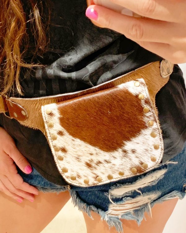 Bolso riñonera piel y pelo de potro