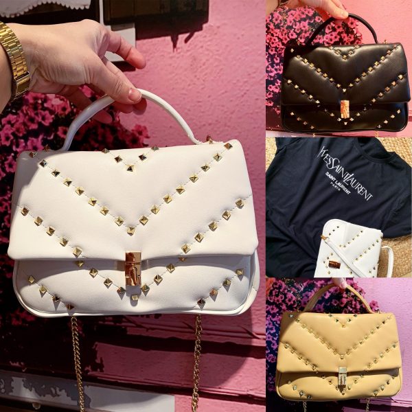 Bolso polipiel detalles tachuelas