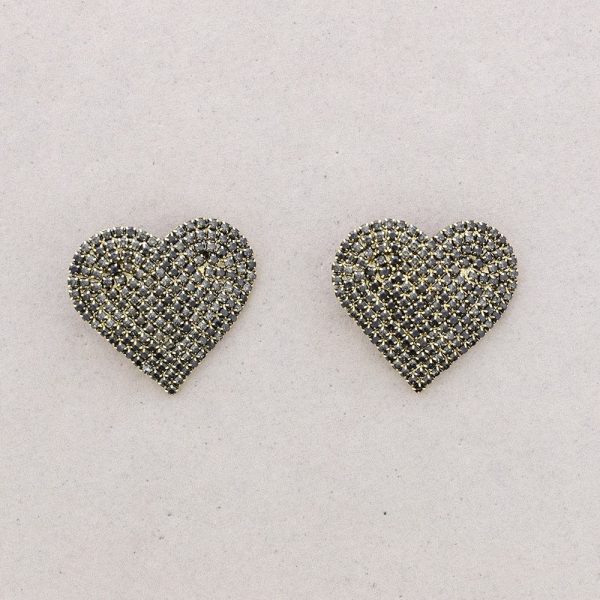 Pendientes strass corazón