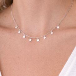 Acero gargantilla mini colgantes