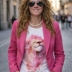 Camisetas Leon rosa